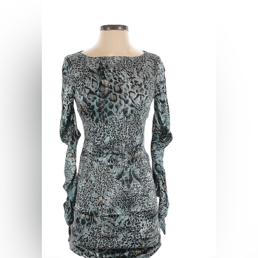 Marciano Animal Print Dress - Black and Gray